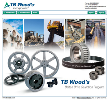 Programme de sélection des transmissions par courroie TB Wood's